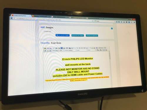 23 inch Phillips LED 236V4L Monitor